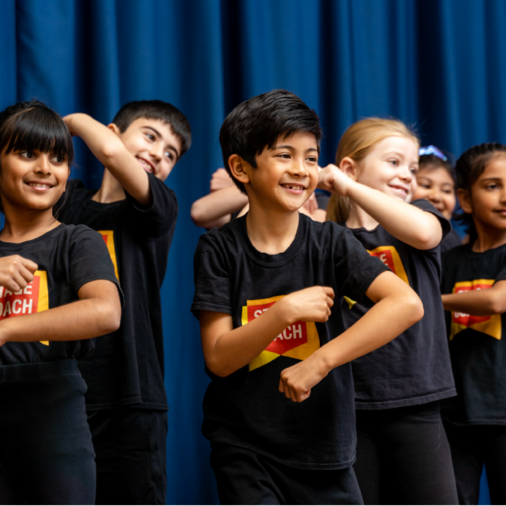 Stagecoach students taking part in singing, dancing and acting classes.