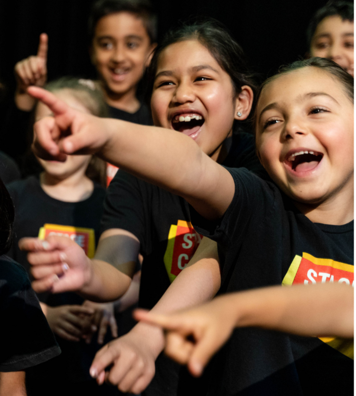 Stagecoach students taking part in a weekly Main Stages performing arts class.