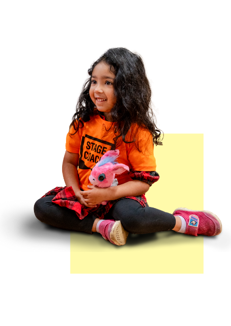 Young Stagecoach student taking part in a Mini Stages performing arts class.